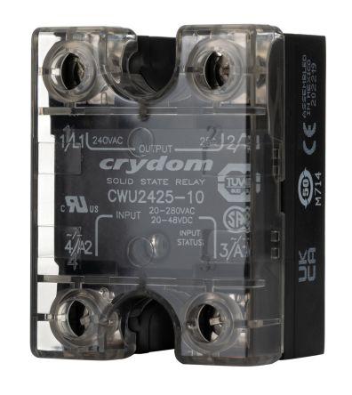 Sensata/Crydom CW24 Series Solid State Relay, 25 A Load, Panel Mount, 280 V ac Load, 48 V dc, 280 V ac Control, CWU2425-10