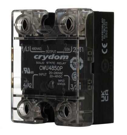 Sensata/Crydom CW48 Series Solid State Relay, 50 A Load, Panel Mount, 660 V ac Load, 48 V dc, 280 V ac Control, CWU4850P