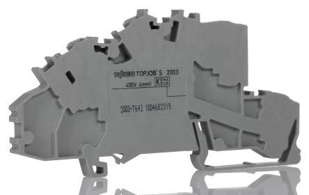 WAGO2003-7642 TOPJOB S, 2003 Series Multi Level Terminal Block, 2.5mm², Triple-Level, Push-In Cage Clamp Termination