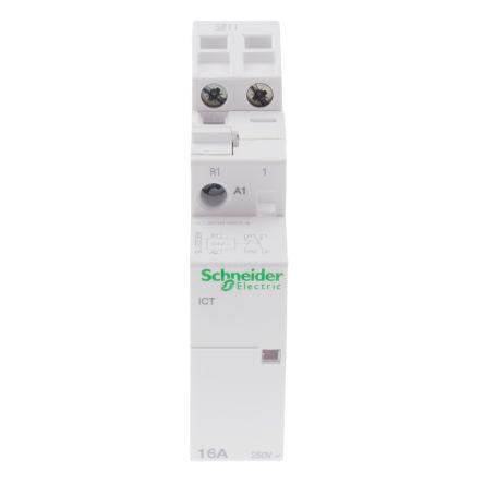 Schneider Electric Acti9 iCT iCT Contactor, 24 V ac Coil, 2 Pole, 16 A, 1NO + 1NC