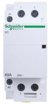 Schneider Electric Acti 9 ICT iCT Contactor, 230 V ac Coil, 2 Pole, 40 A, 2NO