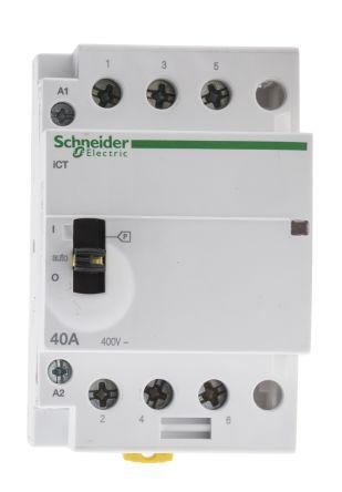 Schneider Electric Acti9 iCT iCT Contactor, 230 V ac Coil, 3 Pole, 40 A, 3NO