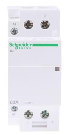 Schneider Electric Acti9 iCT iCT Contactor, 230 V ac Coil, 2 Pole, 63 A, 2NO