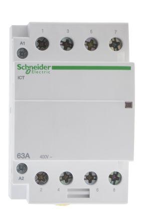 Schneider Electric Acti9 iCT iCT Contactor, 24 V ac Coil, 4 Pole, 63 A, 4NO