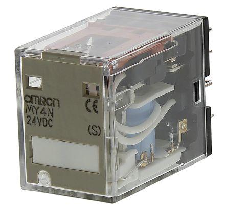 PLUG-IN RELAY, LED, 14 PIN 4PDT 5A 24VDC