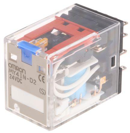 PLUG-IN RELAY, LED, 14 PIN 4PDT 5A 24VDC