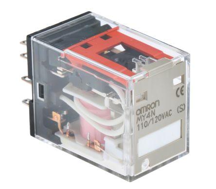 PLUG-IN RELAY, LED 14 PIN 4PDT 5A 120VAC