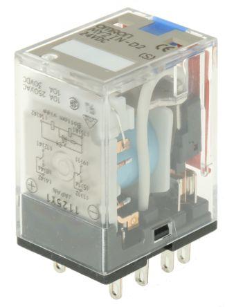 PLUG-IN RELAY, LED 8 PIN, DPDT 10A 24VDC