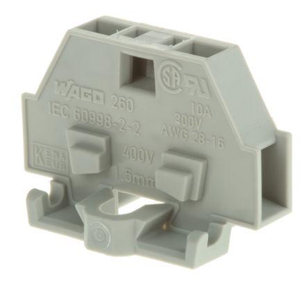 WAGO260-301 260 Series Modular Terminal Block, 1.5mm², Single-Level, Cage Clamp Termination