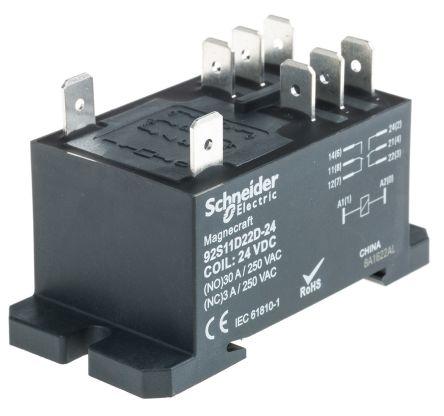 POWER RELAY, DPDT, 30A-NO, 3A-NC, 300 V