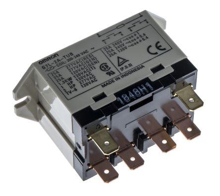 POWER RELAY, DPST-NO, 25 A, 200/240 VAC