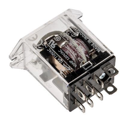 RELAY, PLUG-IN, 8-PIN, DPDT, 10A