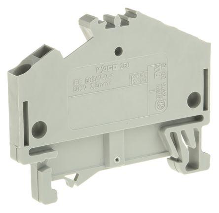 WAGO280-641 280 Series Feed Through Terminal Block, 2.5mm², Single-Level, Cage Clamp Termination