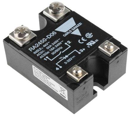 Carlo Gavazzi RA 24 Series Solid State Relay, 50 A Load, Panel Mount, 280 V ac Load, 32 V dc Control, RA2450-D06