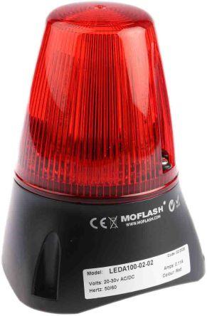 LEDA100 Beacon, Red, 20-30 Vac/dc