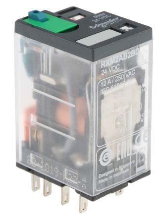 8 PIN RELAY 24 VDC COIL DPDT,12 A W/LED