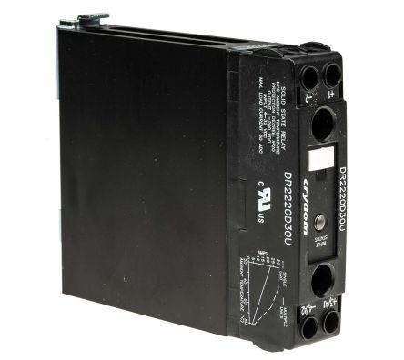 Sensata/Crydom DR22 Series Solid State Relay, 30 A Load, DIN Rail Mount, 200 V dc Load, 32 V dc Control, DR2220D30U