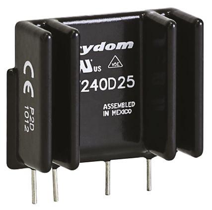 Sensata/Crydom Solid State Relay, 25 A Load, PCB Mount, 280 V rms Load, 15 V dc Control, PF240D25R
