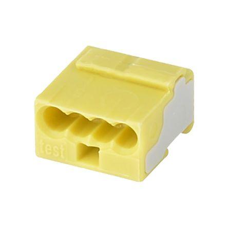 WAGO 243 MICRO PUSH WIRE Series Junction Box Connector, 4-Way, 6A, 22 - 20 AWG Wire, Push In Termination