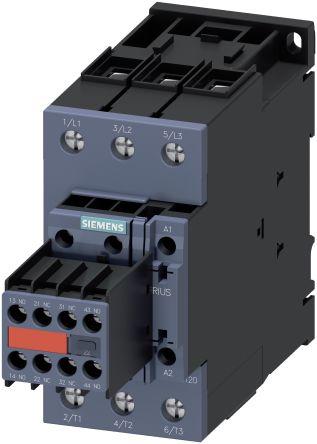 Siemens SIRIUS Innovation 3RT2 Contactor, 110 V ac Coil, 3 Pole, 50 A, 22 kW, 3NO