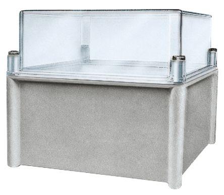 Schneider Electric Thalassa PLS Series Grey Fibreglass Reinforced Polyester Enclosure, IP65, IK09, Transparent Lid, 180