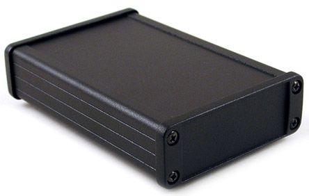 Hammond 1457 Series Black Aluminium Enclosure, IP65, Black Lid, 87 x 131.2 x 31.4mm