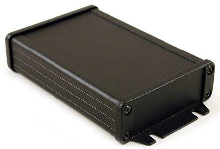 Hammond 1457 Series Black Aluminium Enclosure, IP65, Flanged, Black Lid, 31.5 x 87 x 152.1mm