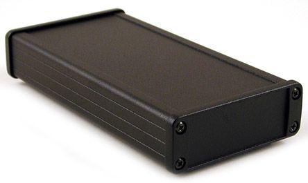 Hammond 1457 Series Black Aluminium Enclosure, IP65, Black Lid, 87 x 171.2 x 31.4mm