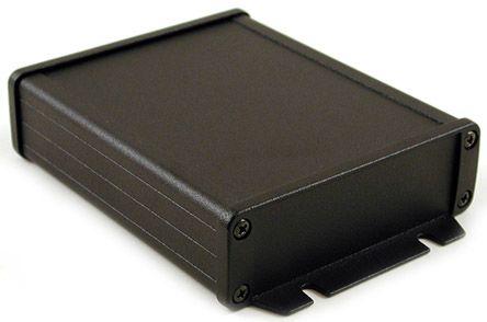 Hammond 1457 Series Black Aluminium Enclosure, IP65, Flanged, Black Lid, 34.9 x 106.9 x 151.6mm