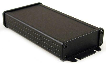 Hammond 1457 Series Black Aluminium Enclosure, IP65, Flanged, Black Lid, 31.5 x 87 x 192.1mm