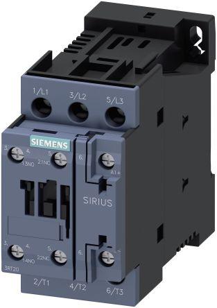 Siemens SIRIUS Innovation 3RT2 Contactor, 3 Pole, 9 A, 4 kW, 3NO