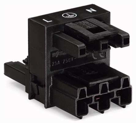 WAGO 770 Series WINSTA MINI H Distribution Connector, 3-Pole, Female, Male, 3-Way, Cable Mount, 25A