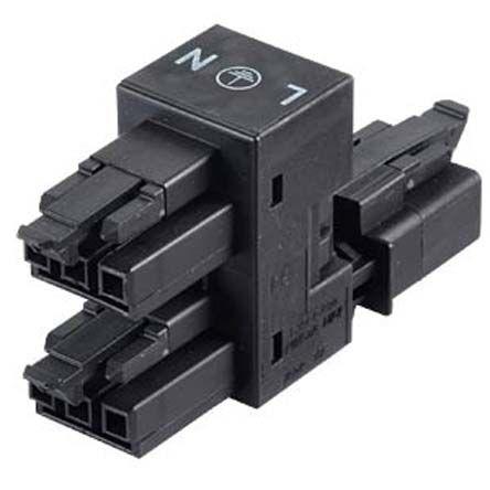 WAGO 890 Series WINSTA MINI H Distribution Connector, 3-Pole, Female, Male, 3-Way, Cable Mount, 16A