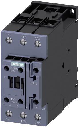Siemens SIRIUS Innovation 3RT2 Contactor, 24 V ac Coil, 3 Pole, 80 A, 30 kW, 3NO