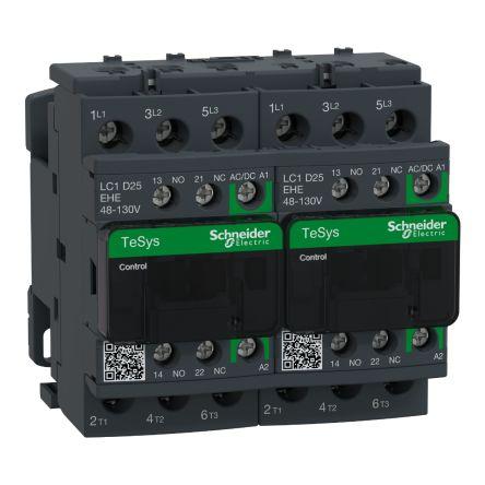 Schneider Electric TeSys D LC2D Reversing Contactor, 110 V ac/dc Coil, 3 Pole, 25 A, 11 kW, 3NO