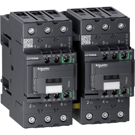 Schneider Electric TeSys D LC2D Reversing Contactor, 110 V ac/dc Coil, 3 Pole, 50 A, 22 kW, 3NO