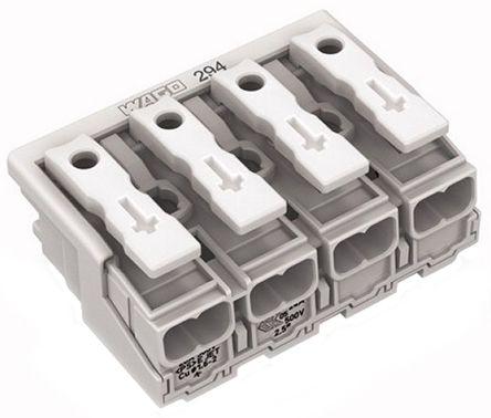 WAGO 294 Series Power Supply Connector, 4-Pole, Female, 24A