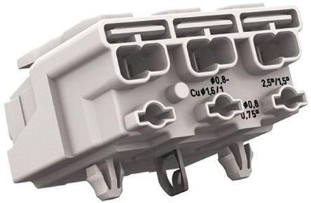 WAGO 294 Series Power Supply Connector, 3-Pole, Female, 24A