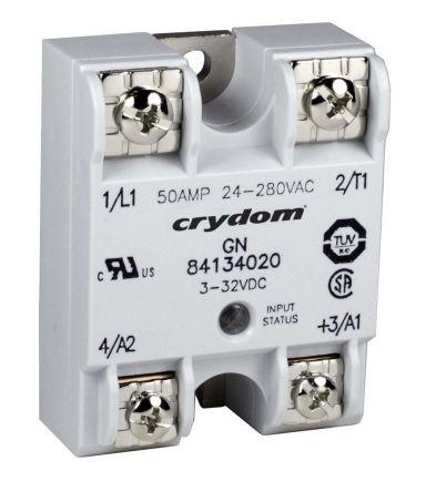 Sensata/Crydom 8413 Series Solid State Relay, 50 A rms Load, Panel Mount, 660 V ac Load, 32 V dc Control, 84134120