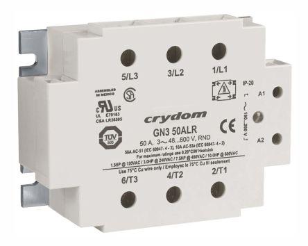 Sensata/Crydom GN3 Series Solid State Relay, 25 A rms Load, Panel Mount, 600 V ac Load, 32 V dc Control, GN325DSZ