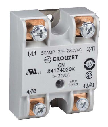 Sensata/Crydom 8413 Series Solid State Relay, 50 A rms Load, Panel Mount, 280 V ac Load, 32 V dc Control, 84134020K