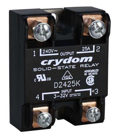 Sensata/Crydom 1 Series Solid State Relay, 25 A rms Load, Panel Mount, 140 V ac Load, 32 V dc Control, D1225K