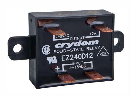 Sensata/Crydom EZ Series Solid State Relay, 12 A rms Load, Panel Mount, 280 Vrms Load, 15 V dc Control, EZ240D12