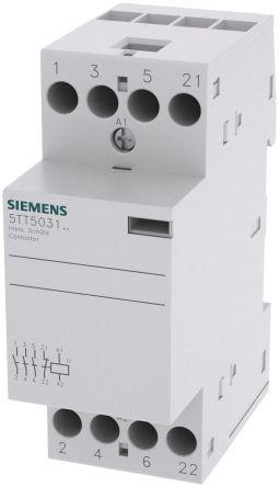 Siemens SENTRON 5TT Contactor, 24 V ac/dc Coil, 4 Pole, 24 A, 3NO + 1NC