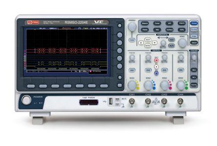 RS PRO RSMSO-2204E Bench Oscilloscope, 200MHz, 16 Digital Channels, 4 Analogue Channels With UKAS Calibration