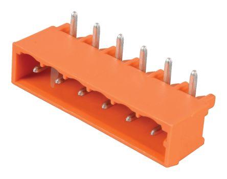 WAGO, 5.08mm Pitch, MCS, 6 Way, Right Angle, Pluggable Terminal Block, Header, Through Hole, Solder Termination, 231-536