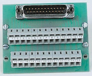 WAGO 25-Contact Male Interface Module, D-sub Connector, DIN Rail Mount, 1A