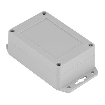 RS PRO Grey Polycarbonate Enclosure, IP68, IK07, Flanged, Grey Lid, 105 x 70 x 40mm