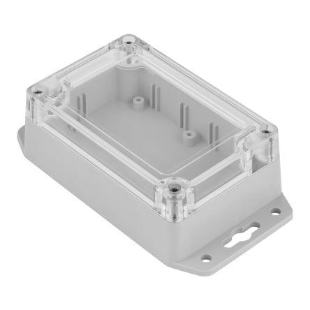 RS PRO Grey ABS, Polycarbonate Enclosure, IP68, IK07, Flanged, Transparent Lid, 105 x 70 x 40mm