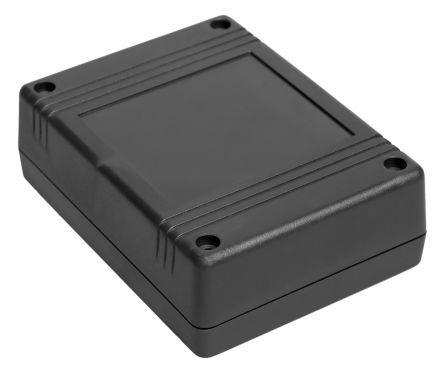 RS PRO Black ABS Enclosure, IP54, IK06, Black Lid, 120 x 90 x 38mm